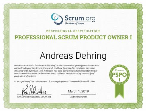 Professional Scrum Product Owner I Certificate Image